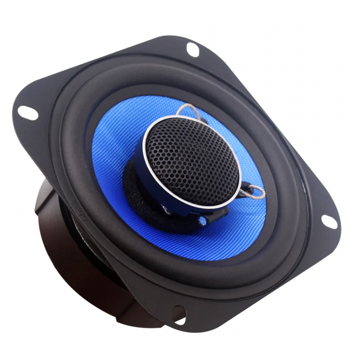 Set difuzoare coaxiale de 4 inch K-04, 12V, frecventa de 60HZ-20KHZ, voltaj 12V, RMS 50W, Neagra [4]