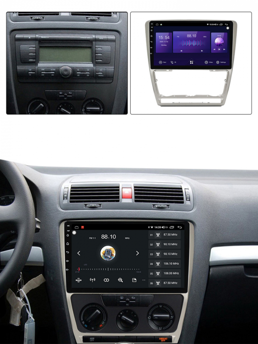 Navigatie dedicata Skoda Octavia 2 ( 2004-2013 ), Facelift 2009-2013, 4GB RAM 64GB ROM, Octacore, Android 13, Display QLED 10", DSP, Carplay, Android Auto, Internet, Youtube, Waze, WI [3]