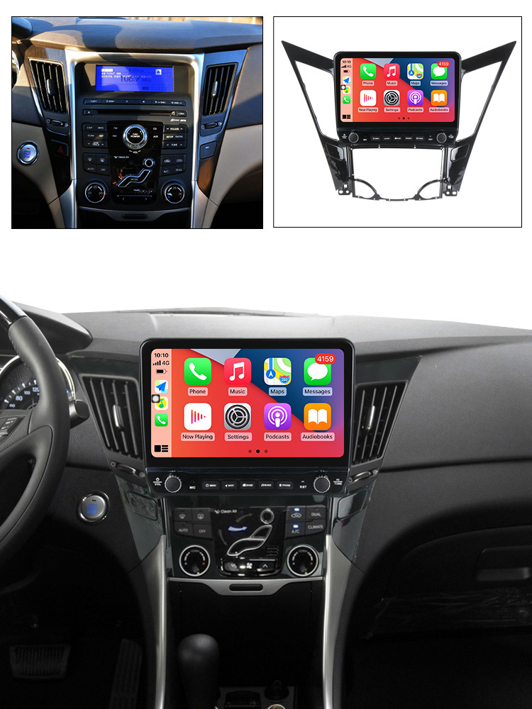 Navigatie dedicata Sonata 2009-2014 cu butoane rotative model 2024, 4 GB RAM 64 ROM, Quadcore, Android 13, Display QLED, 9", DSP, Carplay, Android Auto, Internet, Youtube , Waze , WI-FI [4]