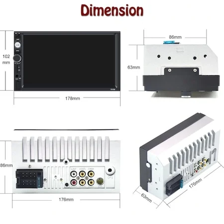 Kit Player Auto 7010B, Rama Adaptoare Mercedes B200 B Class, Vito, Viano, Sprinter, Camera marsarier 4 Led Bluetooth, Slot USB, Slot Jack, Mirrorlink [6]