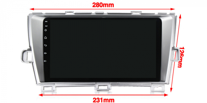 Navigatie dedicata Toyota Prius, 4GB RAM 64GB ROM, Octacore, Android 13, Display QLED 9", DSP, Carplay, Android Auto, Internet, Youtube, Waze, WIFI, Bluetooth [4]