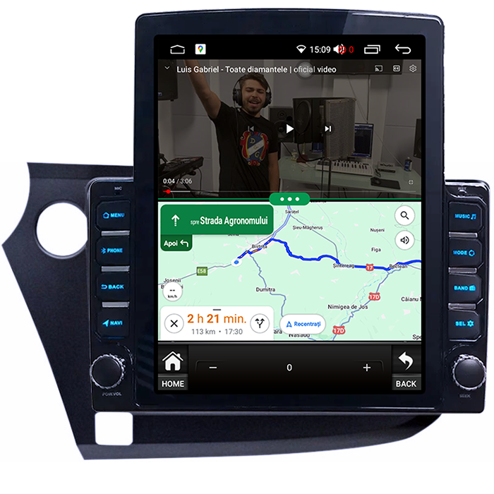 Navigati dedicata Honda Insight 2009 - 2014, Tesla Style, 4GB RAM 64GB ROM, Quadcore, Android 13, Display QLED 10.25", DSP, Carplay&Android [4]