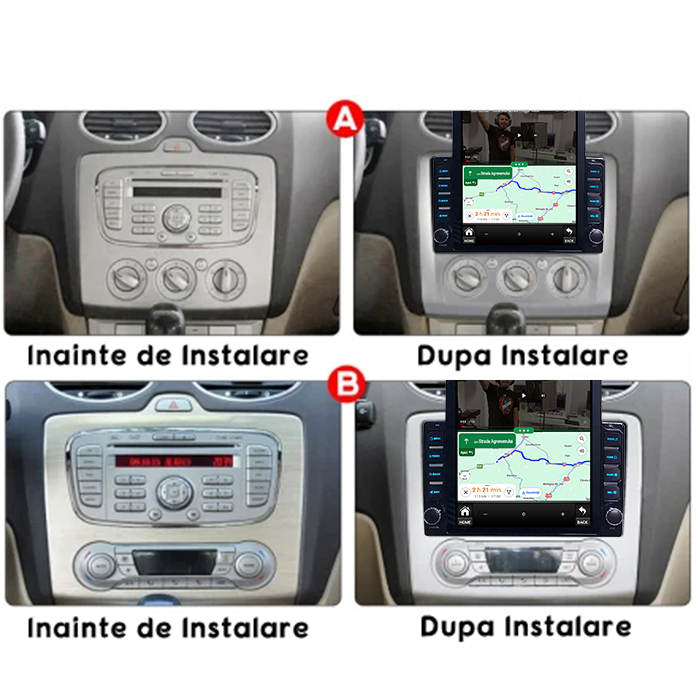 Navigati dedicata Ford Focus 2004-2011 Clima Automata, Tesla Style, 8GB RAM 128GB ROM, Octacore, Android 13, Display QLED 10.25", DSP, Carplay&Android Auto, SIM 4G, Ventilator Activ [5]