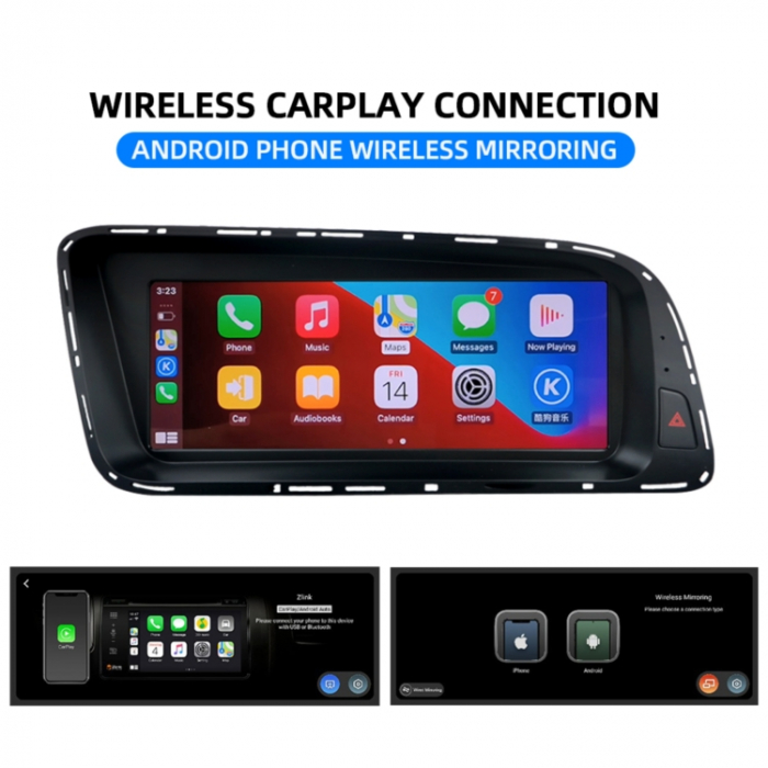 Navigatie dedicata AUDI Q5 2009-2017, cu MMI, display integrat IPS de 1280*720 de 8.8", 8 GB RAM 64 ROM, Octacore 2.0ghz, Android 13, DSP, Carplay, Android Auto, camera dedicata mar [4]