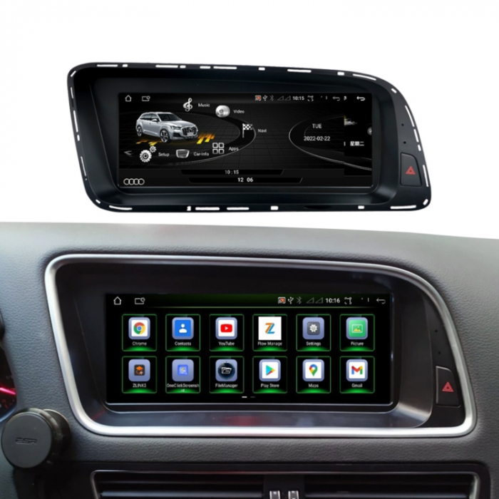 Navigatie dedicata AUDI Q5 A4, A5 2009-2017, CU MMI, Platforma Qualcom display integrat IPS de 1280*720 de 8.8", 8 GB RAM 64 ROM, Octacore 2.0ghz, Android 14, DSP, Carplay, Android Auto - [2]