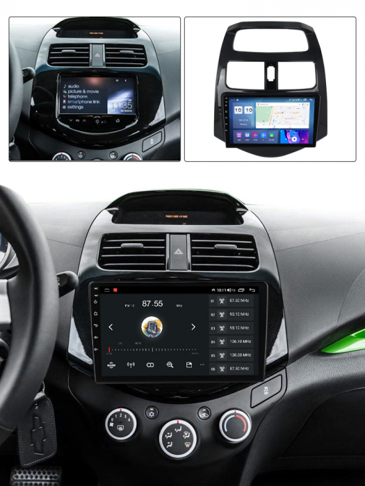 (Resigilata) Navigatie dedicata Chevrolet Spark 2010-2014, Android 13, Wireless Carplay si Android auto 2 GB RAM 32 ROM, Display IPS, 9 inch, Microfon Extern, Full HD [5]