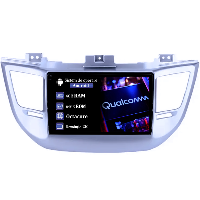 Navigatie compatibila cu Tucson 2014-2018, 4GB RAM 64GB ROM, Procesor Qualcomm Octacore, Android 14, Rezolutie 2K, Display QLED 9", DSP, Carplay&Android Auto, SIM 4G [1]