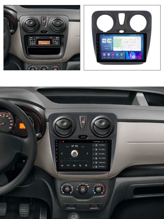 (Resigilata) Navigatie dedicata Dacia Dokker 2012, Android 13, Wireless Carplay si Android auto 2GB RAM 32 ROM, Display IPS, Full HD, 9 inch, Microfon Extern, Suport camere AHD [2]