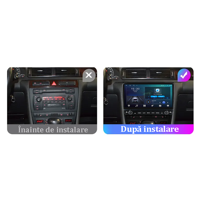 Navigatie dedicata A6 S6 1999-2004 Tesla cu butoane rotative model 2024, 4GB RAM 64GB ROM, Procesor Quadcore, Android 14, Display QLED 10", DSP, Carplay&Android Auto [7]