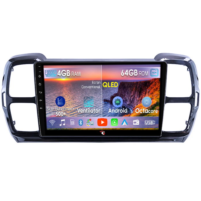 Navigatie dedicata Citroen C5 Aircross 2018+, 4GB RAM 64GB ROM, Octacore, Android 14, Display QLED 9", DSP, Carplay&Android Auto, SIM 4G, Ventilator Activ [1]