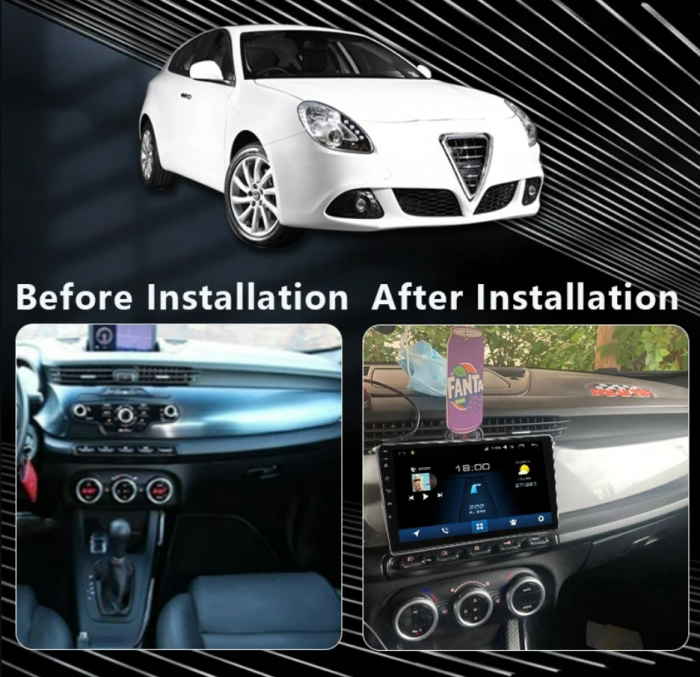 Navigatie dedicata Alfa Romeo Giulietta 2010 -2014, 12GB RAM 256GB ROM, Android 14, Rezolutie 2K, Display QLED, 9", DSP, Carplay, Android Auto, Internet, Youtube, Waze, Wi Fi, USB [5]