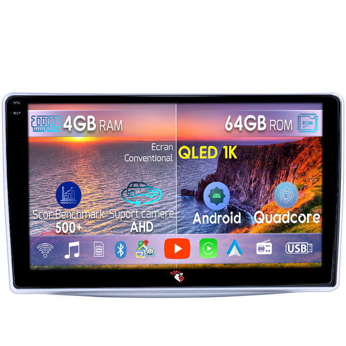 Navigatie dedicata Alfa Romeo Mito 2008-2018, 4GB RAM 64GB ROM, Octacore, Android 14, Display QLED 1K 9", Carplay&Android Auto, SIM 4G, Ventilator Activ [1]