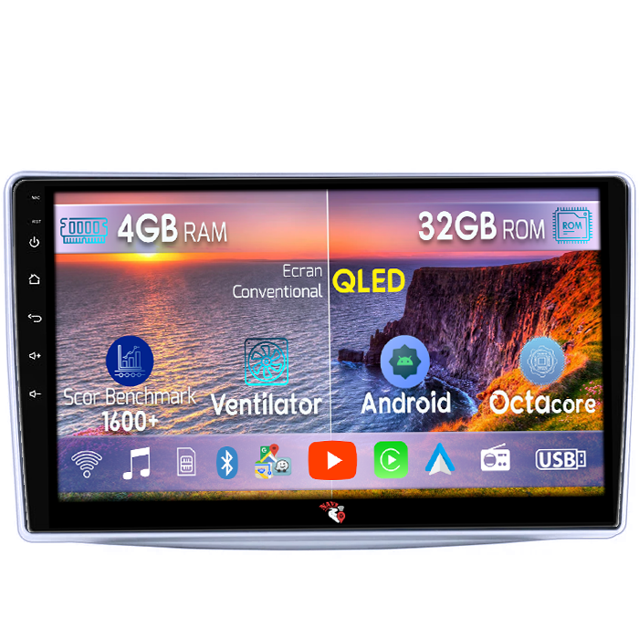 Navigatie dedicata Alfa Romeo Mito 2008-2018, 4GB RAM 32GB ROM, Octacore, Android 14, Display QLED 9", DSP, Carplay&Android Auto, SIM 4G, Bluetooth, Ventilator Activ [1]