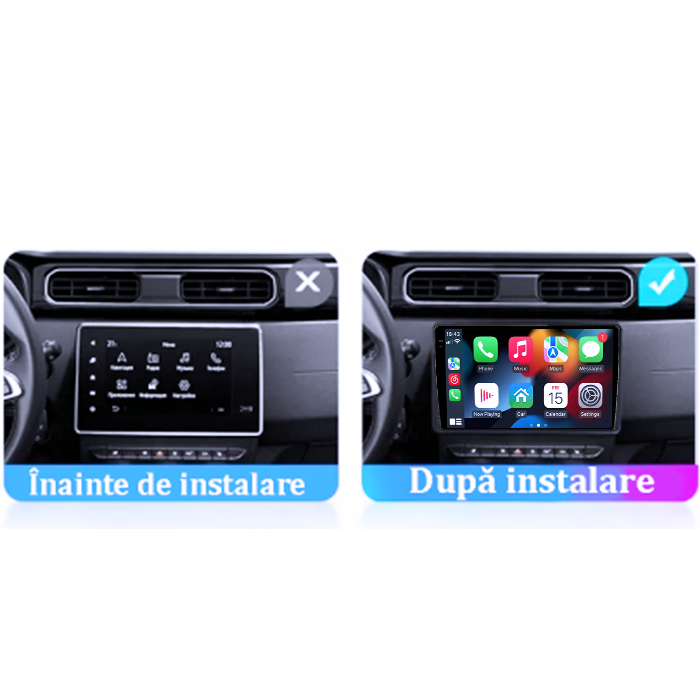 Navigatie dedicata Android Dacia Logan 3,Stepway dupa 2021, 4GB RAM 64GB ROM, Procesor Qualcomm Octacore, Android 14, Rezolutie 2K, Display QLED 9", DSP, Carplay&Android Auto, SIM 4G [7]