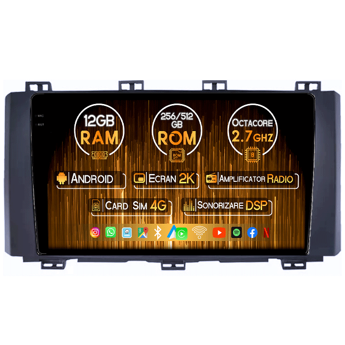 Navigatie dedicata Ateca 2016-2022, 12GB RAM 256GB ROM, Android 13, Rezolutie 2K, Display QLED 9", DSP, Carplay&Android Auto, SIM 4G, Ventilator Activ, Suport Camere 360 [1]