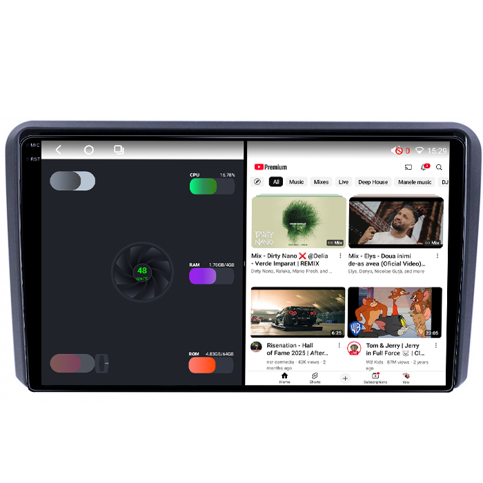 Navigatie dedicata Audi A3, 4GB RAM 64GB ROM, Octacore, Android 14, Display QLED 1K 9", Carplay&Android Auto, SIM 4G, Ventilator Activ [3]