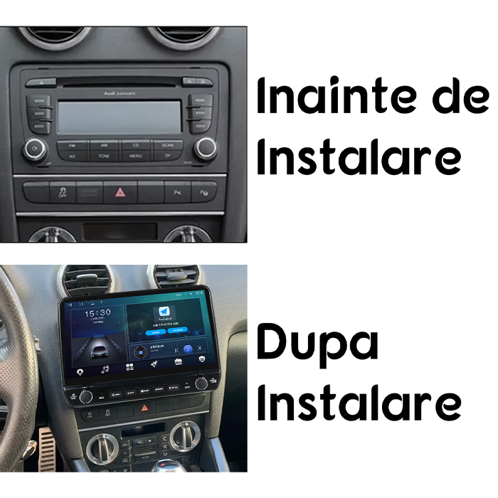 Navigatie dedicata Audi A3 Tesla cu butoane rotative model 2024, 4GB RAM 64GB ROM, Procesor Quadcore, Android 14, Display QLED 10", DSP, Carplay&Android Auto [7]