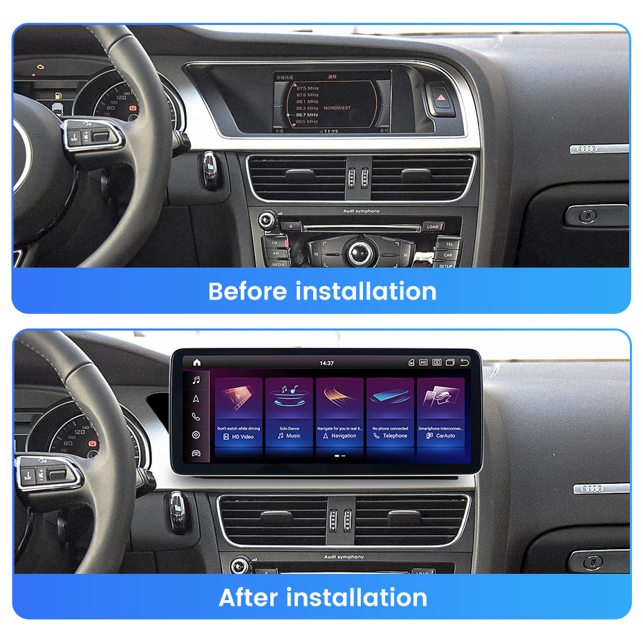 Navigatie dedicata Audi A4,A5, B8 2008-2016 MMI2,  8GB RAM 256GB ROM, Procesor Qualcomm Octacore, Android 14, Rezolutie 2K, Display QLED 10.25", DSP, Carplay&Android Auto, SIM 4G [5]