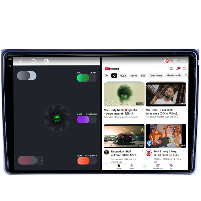 Navigatie dedicata Fiat Panda 2003-2012, 4GB RAM 64GB ROM, Octacore, Android 14, Display QLED  9", Carplay&Android Auto, SIM 4G, Ventilator Activ [3]