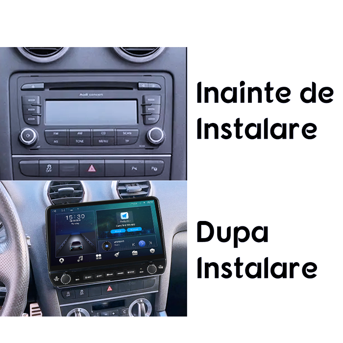 Navigatie dedicata Audi A4 Tesla cu butoane rotative model 2024, 4GB RAM 64GB ROM, Procesor Quadcore, Android 14, Display QLED 10", DSP, Carplay&Android Auto [7]