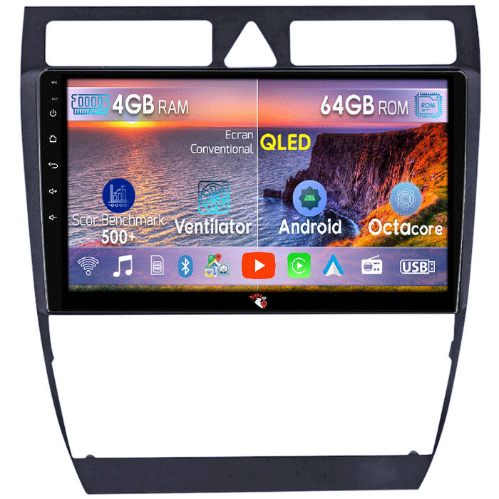 RESIGILATA Navigatie dedicata Audi A6 1997-2005, 4GB RAM 64GB ROM, Octacore, Android , Display QLED 9", DSP, Carplay, Android Auto, Internet, Youtube, Waze, WIFI, Bluetooth - Copie [1]