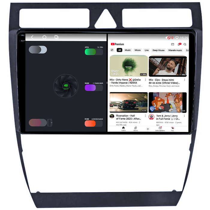 Navigatie dedicata Audi A6 1997-2005, 4GB RAM 64GB ROM, Octacore, Android 14, Display QLED 1K 9", Carplay&Android Auto, SIM 4G, Ventilator Activ [3]