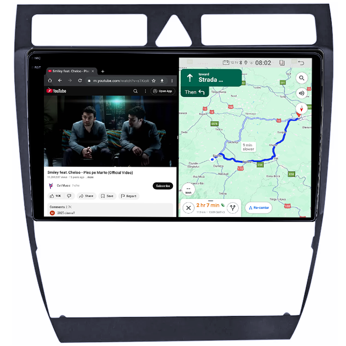 Navigatie dedicata Audi A6, C5 1997-2004, 4GB RAM 64GB ROM, Quadcore, Android 14, Display QLED 1K, 9", DSP, Carplay&Android Auto, , Suport Camere AHD [5]