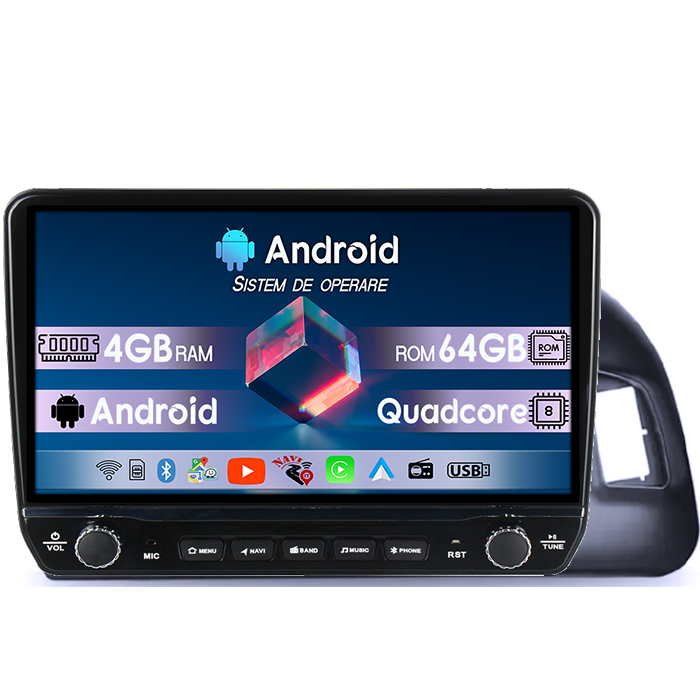 Navigatie dedicata Audi Q5 2008-2015, Tesla cu butoane rotative model 2024, 4GB RAM 64GB ROM, Procesor Quadcore, Android 14, Display QLED 10", DSP, Carplay&Android Auto [1]