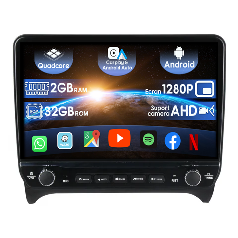 Navigatie dedicata Audi TT 2006-2012 cu butoane rotative model 2024, 9 Inch, 2GB RAM 32GB ROM, Quadcore, Android 13, WiFi, Bluetooth, Magazin Play [1]