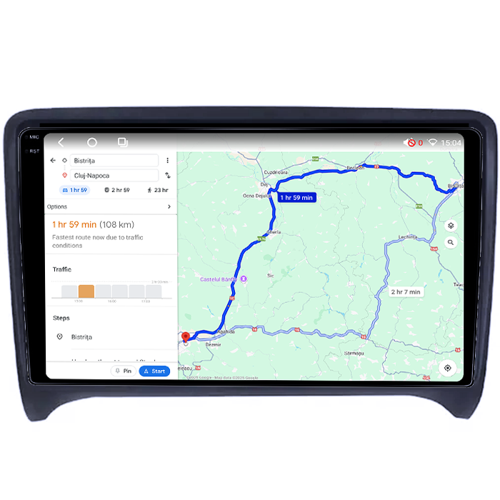 Navigatie dedicata Audi TT 2006-2015, 4GB RAM 64GB ROM, Octacore, Android 14, Display QLED 1K 9", Carplay&Android Auto, SIM 4G, Ventilator Activ [5]