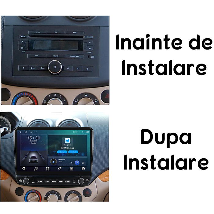 Navigatie dedicata Aveo 2006-2012 si Nexia 2020-2022 Tesla cu butoane rotative model 2024, 4GB RAM 64GB ROM, Procesor Quadcore, Android 14, Display QLED 10", DSP, Carplay&Android Auto [2]