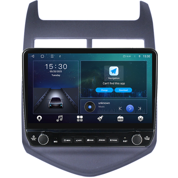 Navigatie dedicata Aveo 2011-2015 Tesla cu butoane rotative model 2024, 4GB RAM 64GB ROM, Procesor Quadcore, Android 14, Display QLED 10", DSP, Carplay&Android Autoze , WI-FI [9]