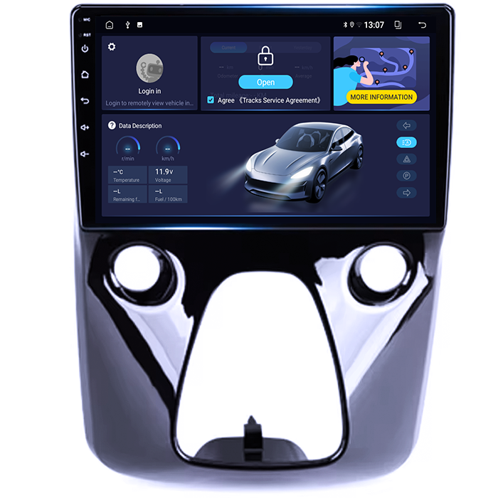 Navigatie dedicata Aygo 2012-2020, 4GB RAM 64GB ROM, Octacore, Android 13, Display QLED 10", DSP, Carplay, Android Auto, SIM 4G [2]