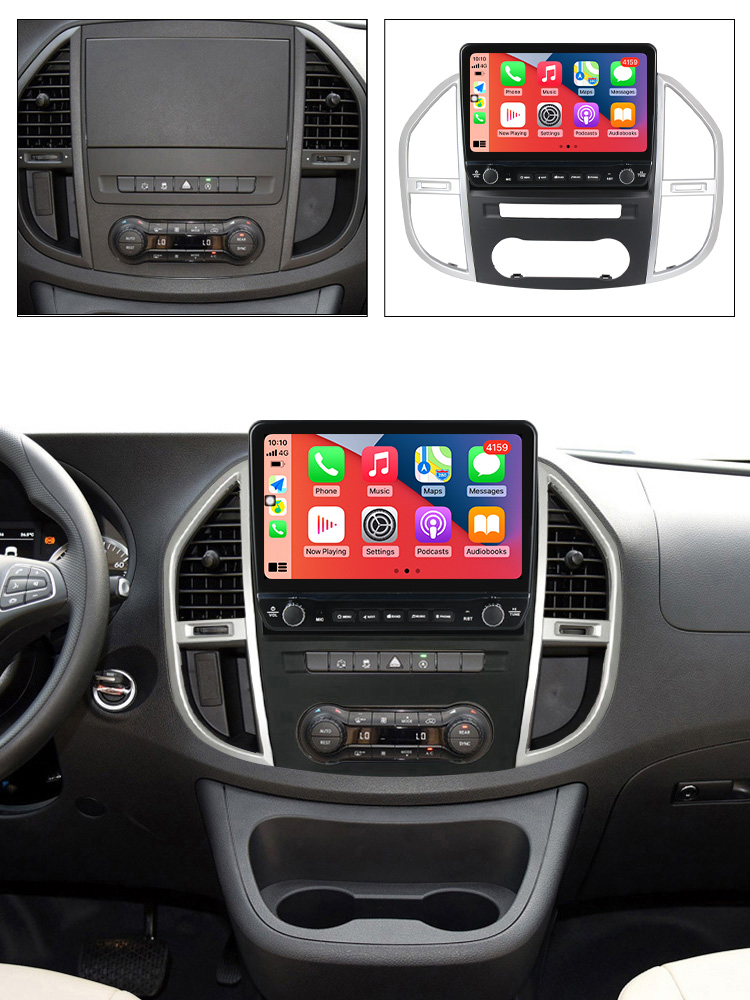 Navigatie dedicata Benz Vito 3 2014-2020 cu butoane rotative model 2024, 4 GB RAM 64 ROM, Quadcore, Android 13, Display QLED, 10", DSP, Carplay, Android Auto, Internet, Youtube , Waze , WI-FI [4]