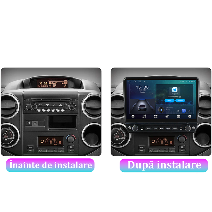 Navigatie dedicata Berlingo 2008-2019 Tesla cu butoane rotative model 2024, 4GB RAM 64GB ROM, Procesor Quadcore, Android 14, Display QLED 10", DSP, Carplay&Android Auto [6]