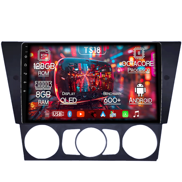 Navigatie dedicata BMW E87 2007-2013, 8GB RAM 128GB ROM, Octacore, Platforma TS18, Android 13, Display QLED 9”, Suporta camera 360º, DSP, Carplay&Android Auto, SIM 4G, Ventilator Activ [1]