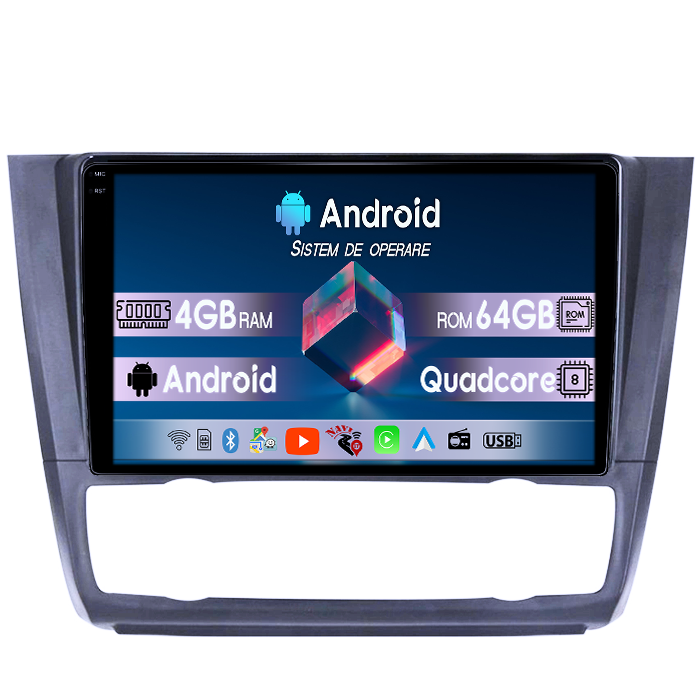 Navigatie dedicata BMW Seria 1 E81/E87 2007-2013, 4GB RAM 64GB ROM, Quadcore, Android 14, Display QLED 1K 9", DSP, Carplay&Android Auto, Suport camere AHD [1]