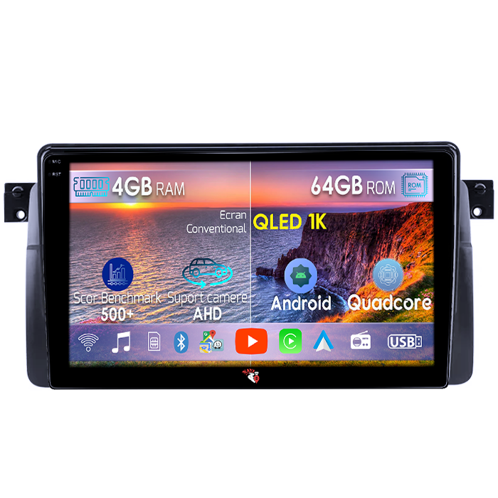 Navigatie dedicata BMW Seria 3 E46 1999-2006, 4GB RAM 64GB ROM, Octacore, Android 14, Display QLED 1K 9", Carplay&Android Auto, SIM 4G, Ventilator Activ [1]