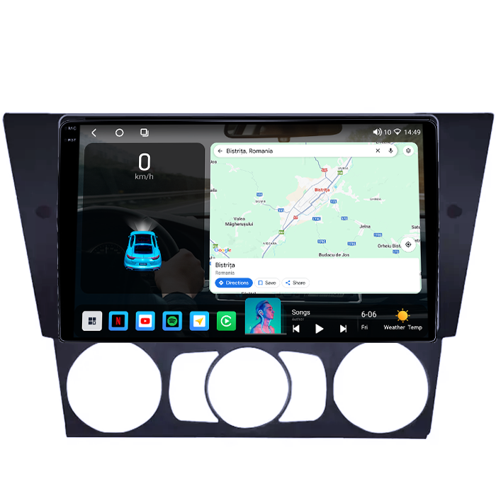 Navigatie dedicata BMW Seria 3 E90 E91 2005–2012, 4GB RAM 64GB ROM, Octacore, Android 14, Display QLED 1K 9", Carplay&Android Auto, SIM 4G, Ventilator Activ [2]