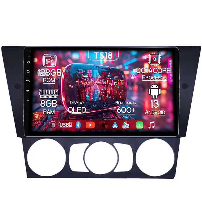 Navigatie dedicata BMW Seria 3 E90, E91 2005-2012, 8GB RAM 128GB ROM, Octacore, Platforma TS18, Android 13, Display QLED 9”, Suporta camera 360º, DSP, Carplay&Android Auto, SIM 4G, Ventilator Activ [1]