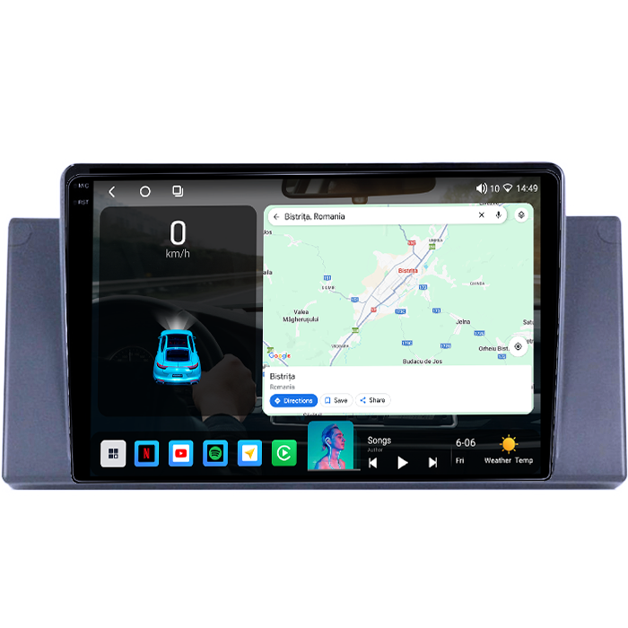 Navigatie dedicata BMW Seria 5 E39/E53 2000-2006, 4GB RAM 64GB ROM, Octacore, Android 14, Display QLED 1K 9", Carplay&Android Auto, SIM 4G, Ventilator Activ [2]