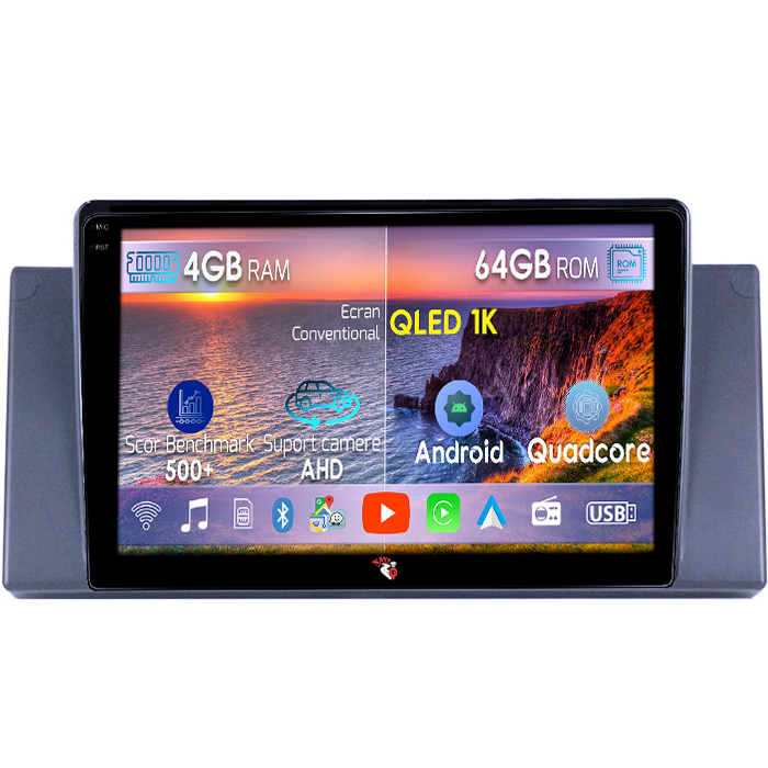Navigatie dedicata BMW Seria 5 E39/E53 2000-2006, 4GB RAM 64GB ROM, Octacore, Android 14, Display QLED 1K 9", Carplay&Android Auto, SIM 4G, Ventilator Activ [1]