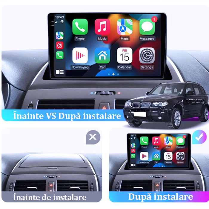 Navigatie dedicata BMW X3 E83 2004 - 2012, 12GB RAM 256GB ROM, Android 13, Rezolutie 2K, Display QLED, 9", DSP, Carplay, Android Auto, Internet, Youtube, Waze [5]