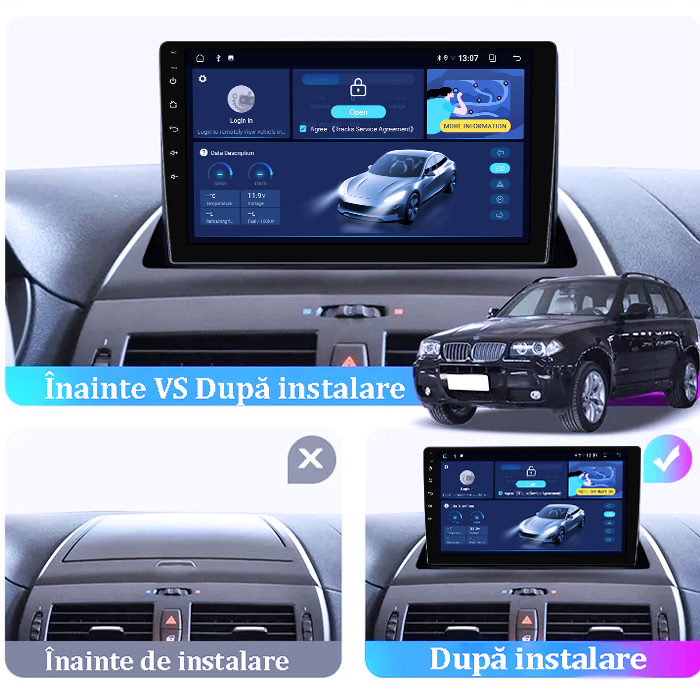 (Resigilata) Navigatie dedicata BMW X3 E83 2004-2012, Android 13, Wireless Carplay si Android auto 2 GB RAM 32 ROM, Display IPS, Full HD, 9inch, Microfon Extern [5]