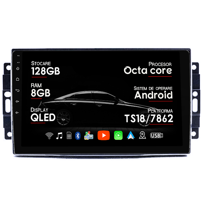 Navigatie dedicata Dodge Avenger/Challenger 3/Charger/Dakota/Duragno/Nitro, 8GB RAM 128GB ROM, Octacore, Platforma TS18, Android 14, Display QLED 9”, Suporta camera 360º, DSP, Carplay&Android Auto, SI [1]