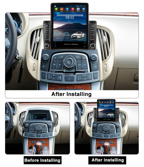 Navigatie dedicata Buick Lacrosse 2009-2013 ,Tesla Style, ANDROID 13,Carplay&Android Auto, 10 inch , 8+128GB, Internet, Aplicatii, Waze, GPS [3]