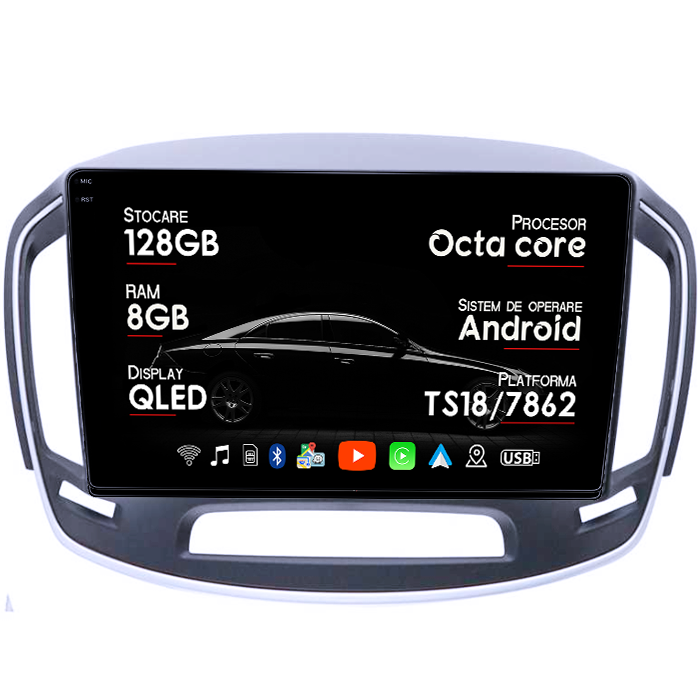 Navigatie dedicata Buick Regal 2014+, 8GB RAM 128GB ROM, Octacore, Platforma TS18, Android 14, Display QLED 10", Suporta camera 360", DSP, Carplay&Android Auto, SIM 4G, Ventilator Activ [1]
