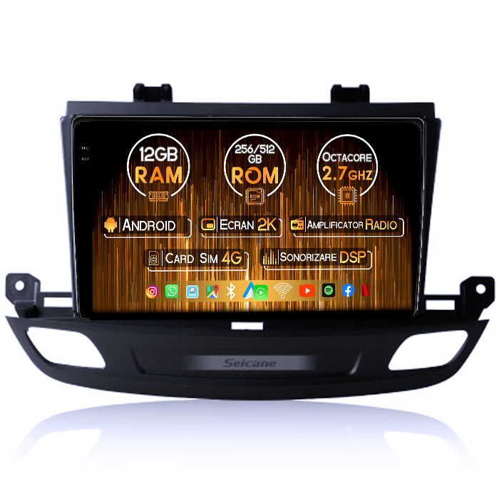 Navigatie dedicata Buick Regal 2019-2024, 12GB RAM 256GB ROM, Android 14, Rezolutie 2K, Display QLED 9", DSP, Carplay&Android Auto, SIM 4G, Ventilator Activ, Suport Camere 360 [1]