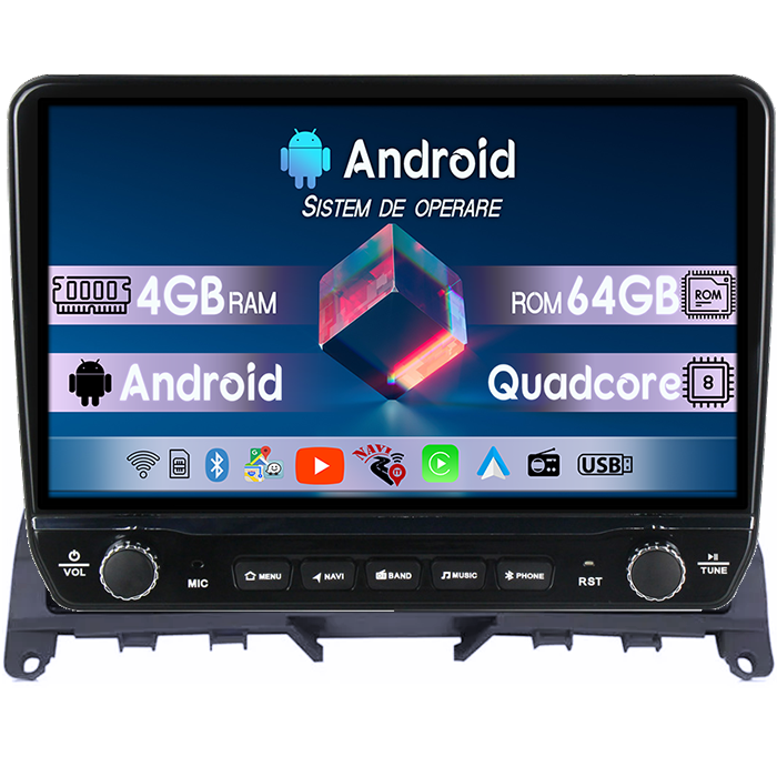 Navigatie dedicata C-Class 3 W204 2006-2011 Tesla cu butoane rotative model 2024, 4GB RAM 64GB ROM, Procesor Quadcore, Android 14, Display QLED 10", DSP, Carplay&Android Auto [1]