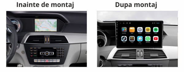 Navigatie dedicata C-Class W204 2011 - 2014, 4GB RAM 64GB ROM, Octacore, Android 14, Display QLED 1K 9", Carplay&Android Auto, SIM 4G, Ventilator Activ [2]